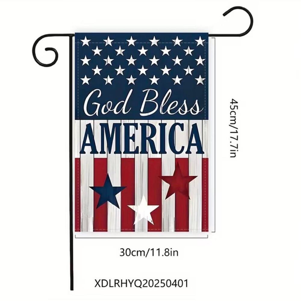God bless america garden flag, no stand.